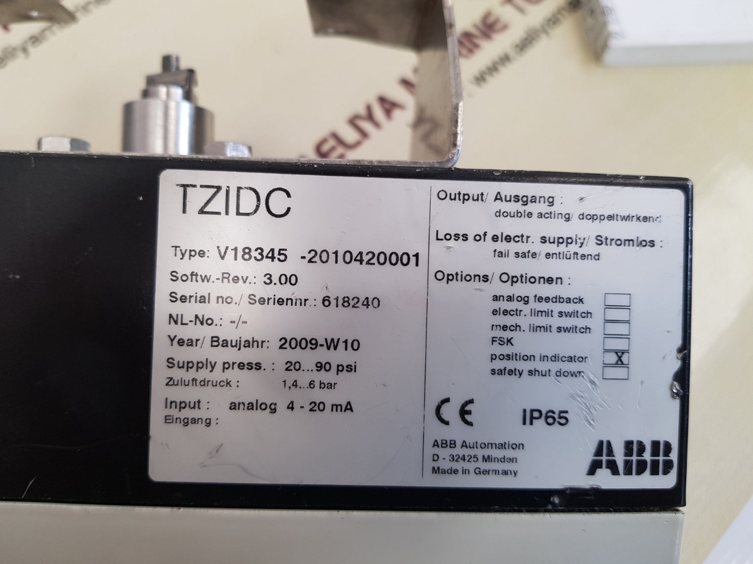 Abb tzidc v18345-2010420001 positioner