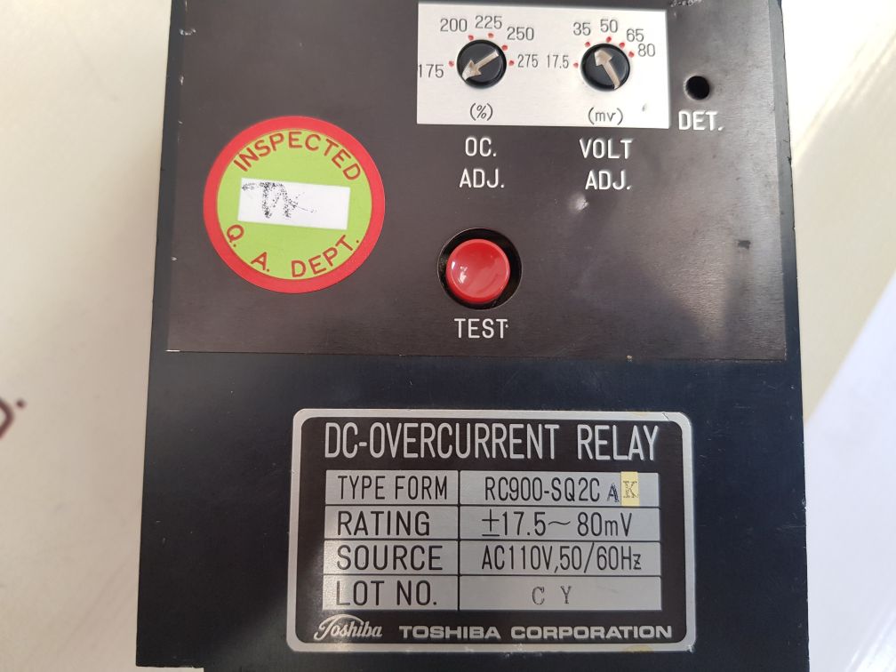 Toshiba rc900-sq2c ak dc-overcurrent relay
