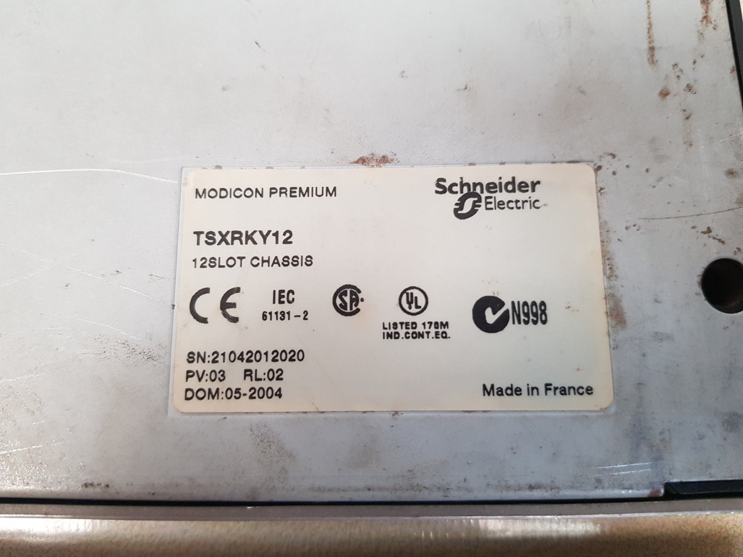 Schneider tsxrky12 12 slot chassis rack