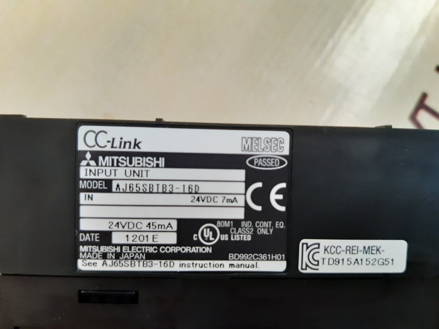 Mitsubishi aj65sbtb3-16d cc-link system compact type remote i/o module