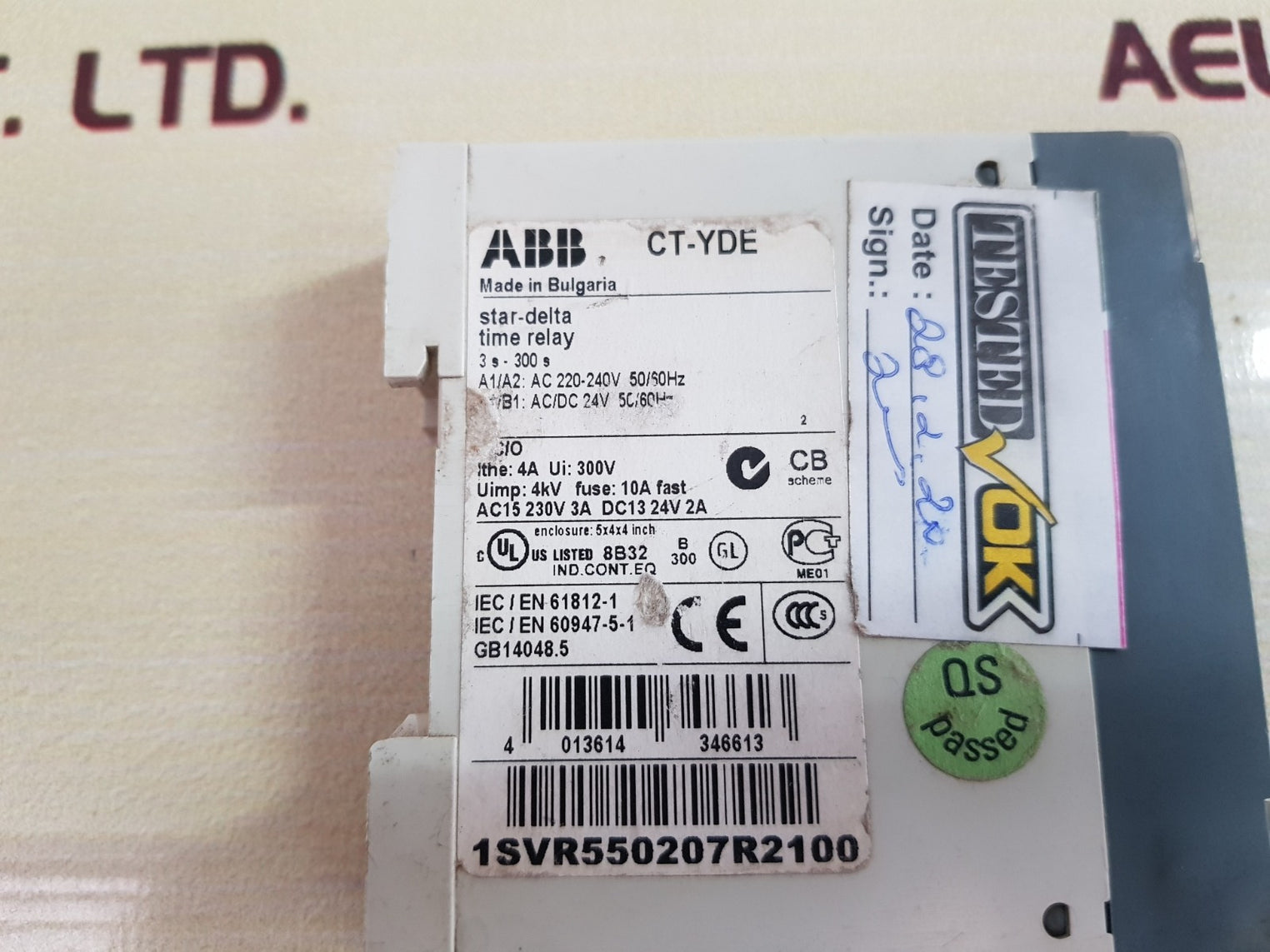 Abb ct-yde time relay 1svr550207r2100 