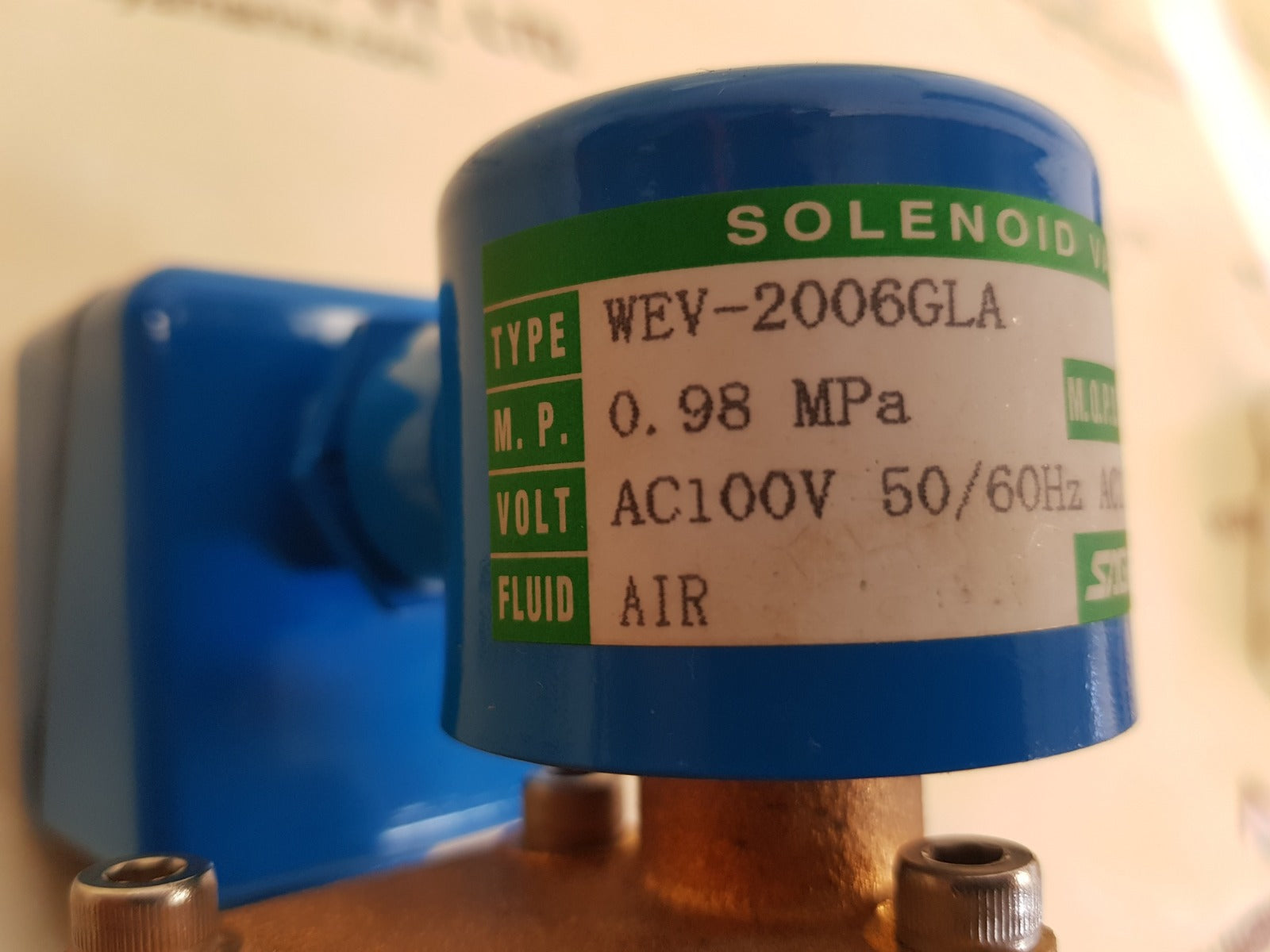Saginomiya wev-2006gla solenoid valve 