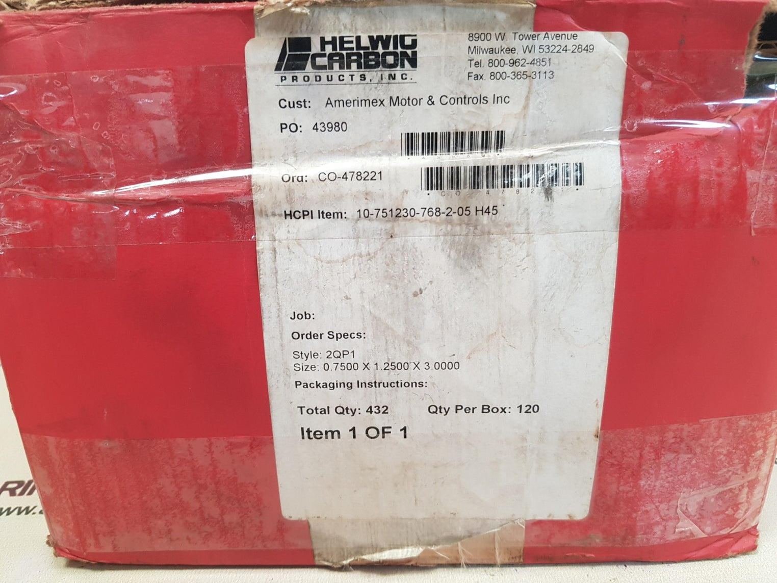 Set of 2x Helwig carbon 10-751230-768-2-05 carbon brush