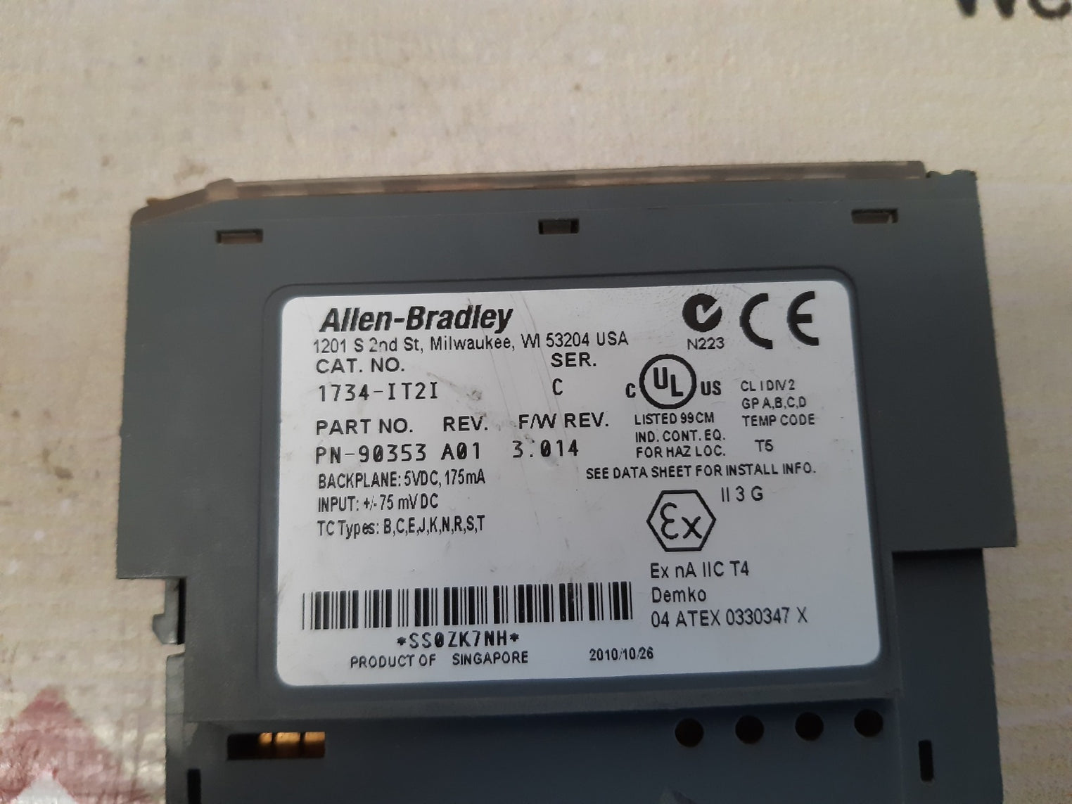 Allen-bradley 1734-it2i input module ser.c 