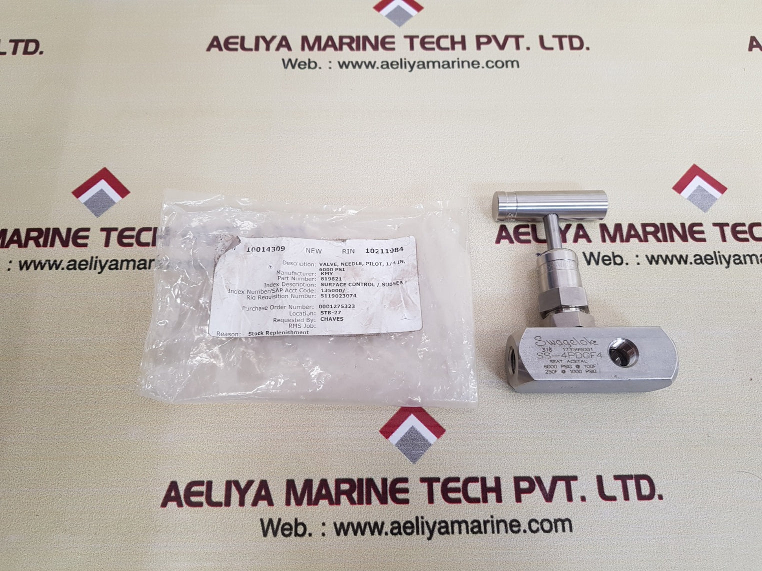 Swagelok ss-4pdgf4 needle valve