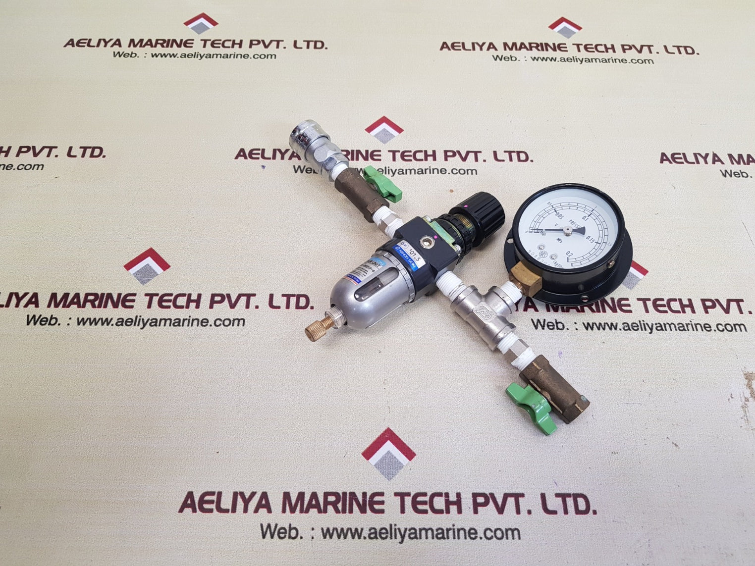 Nihon seiki bn-3r21f-8 air equipment with nsk pressure gauge