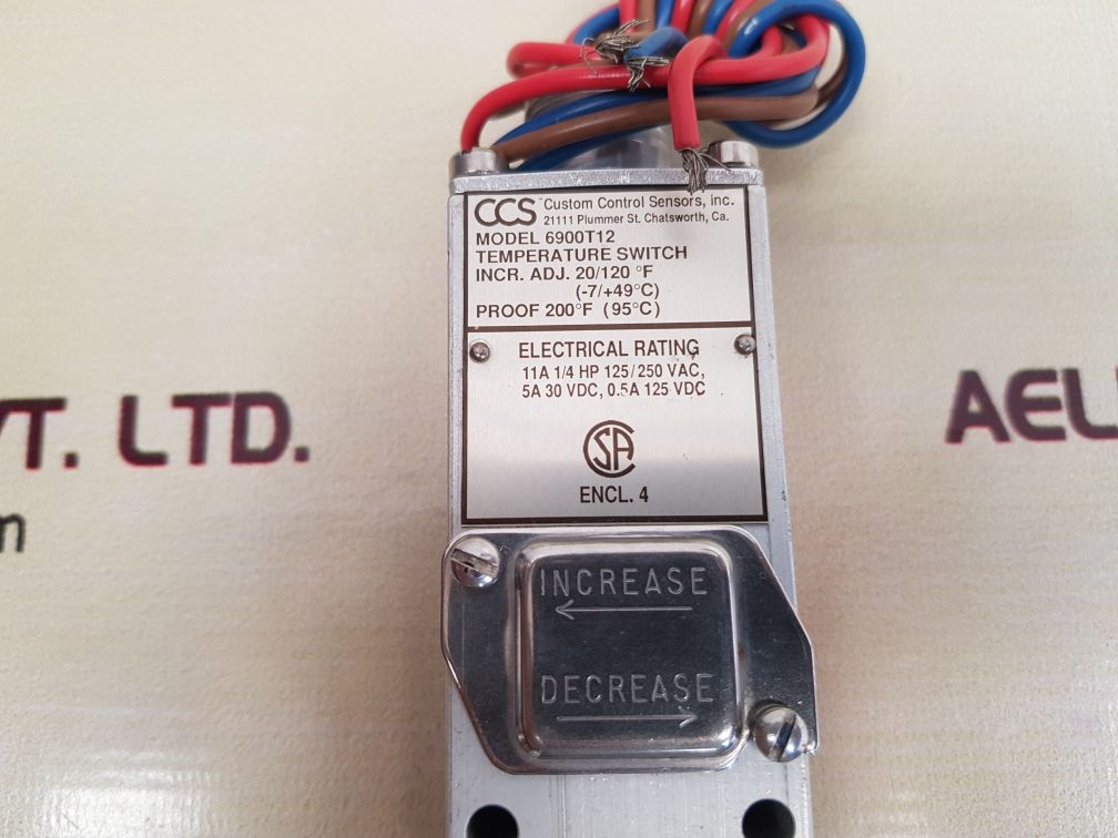 Custom control sensors 6900t12 temperature switch