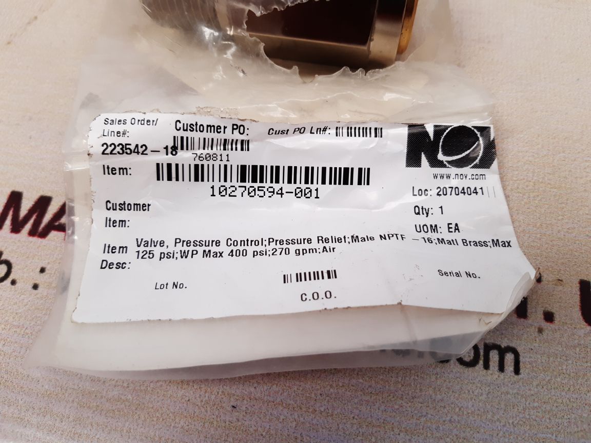Circle 559b-8m-125 relief valve