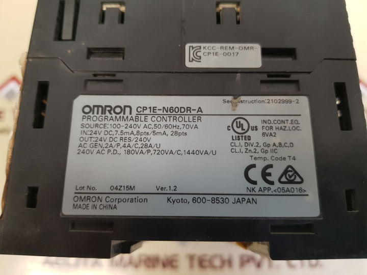 Omron cp1e-n60dr-a programmable controller