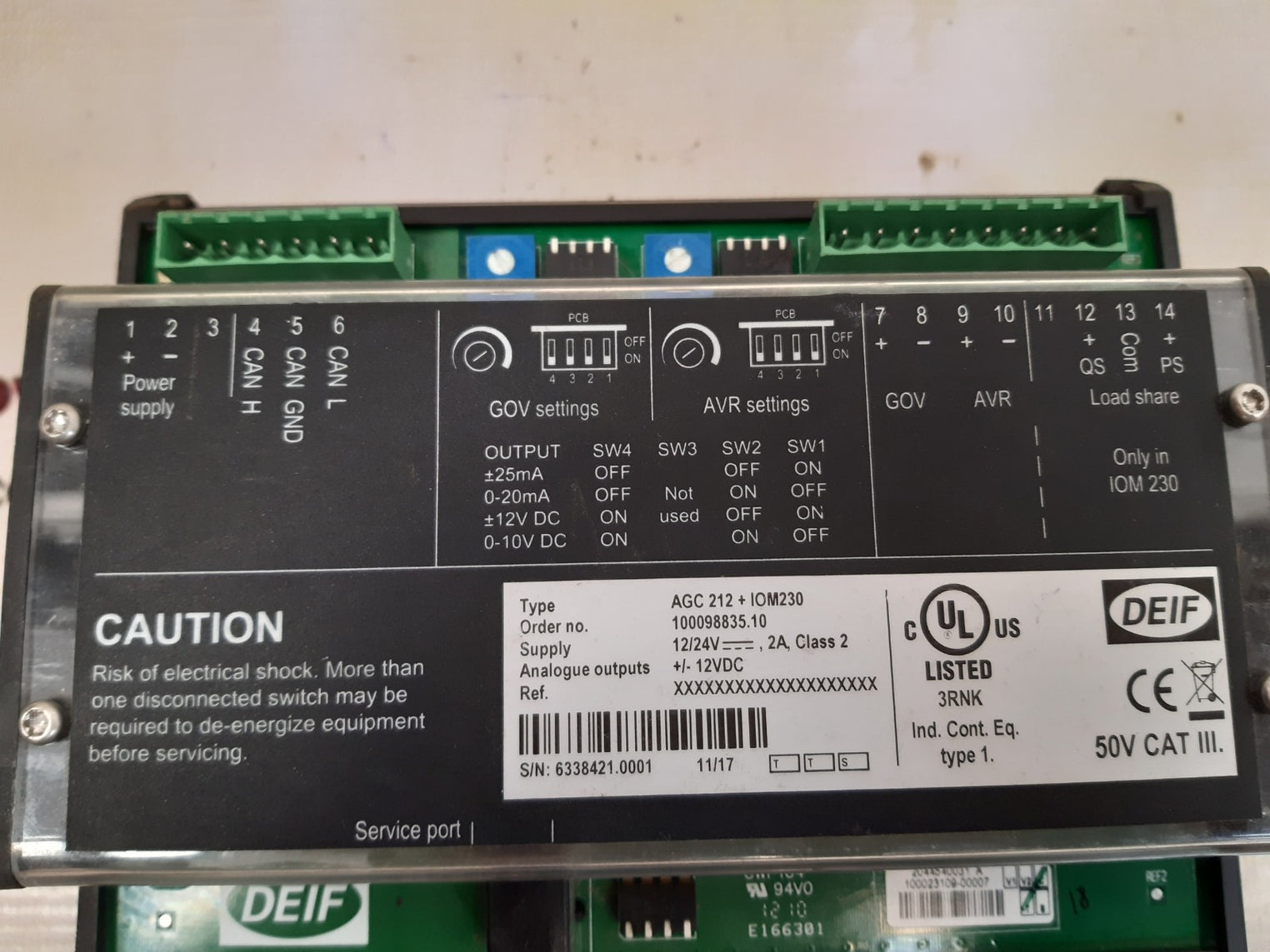Deif agc 212+iom230 i/o module