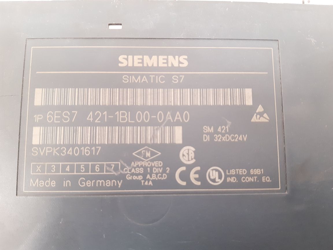 Siemens simatic s7 6es7 421-1bl00-0aa0 digital input module