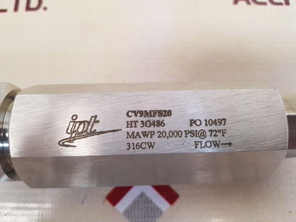 Ipt cv9mfs20 check valve 20,000 psi