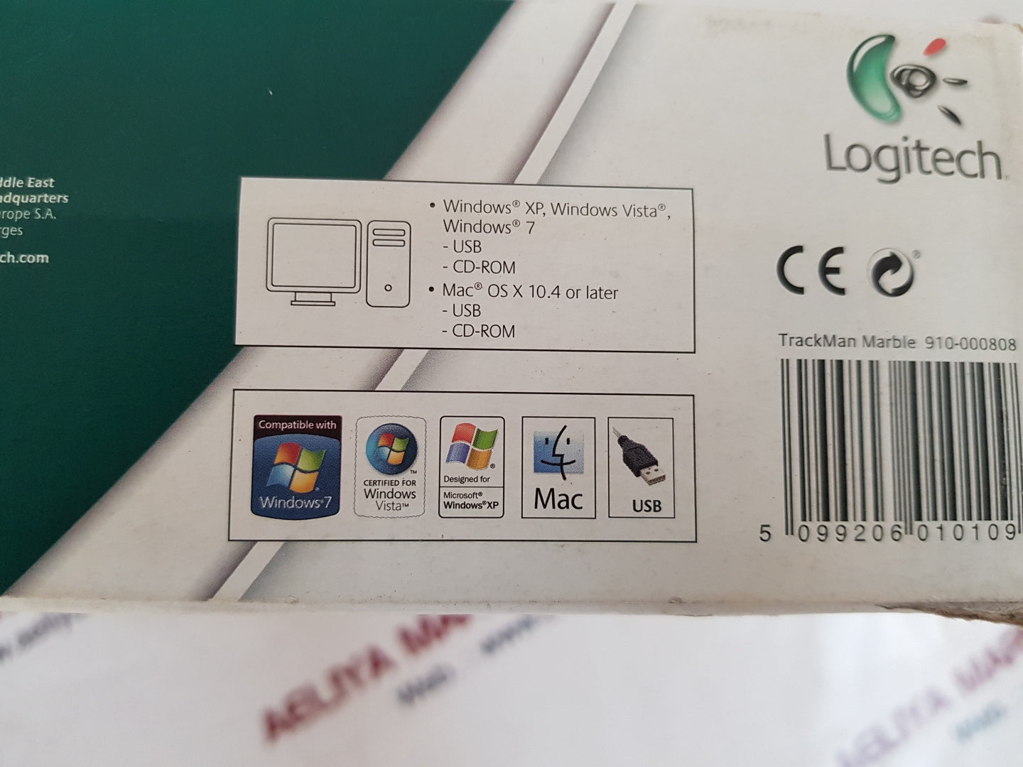 Logitech Track Man Marble 810-000787 Mouse T-bc21