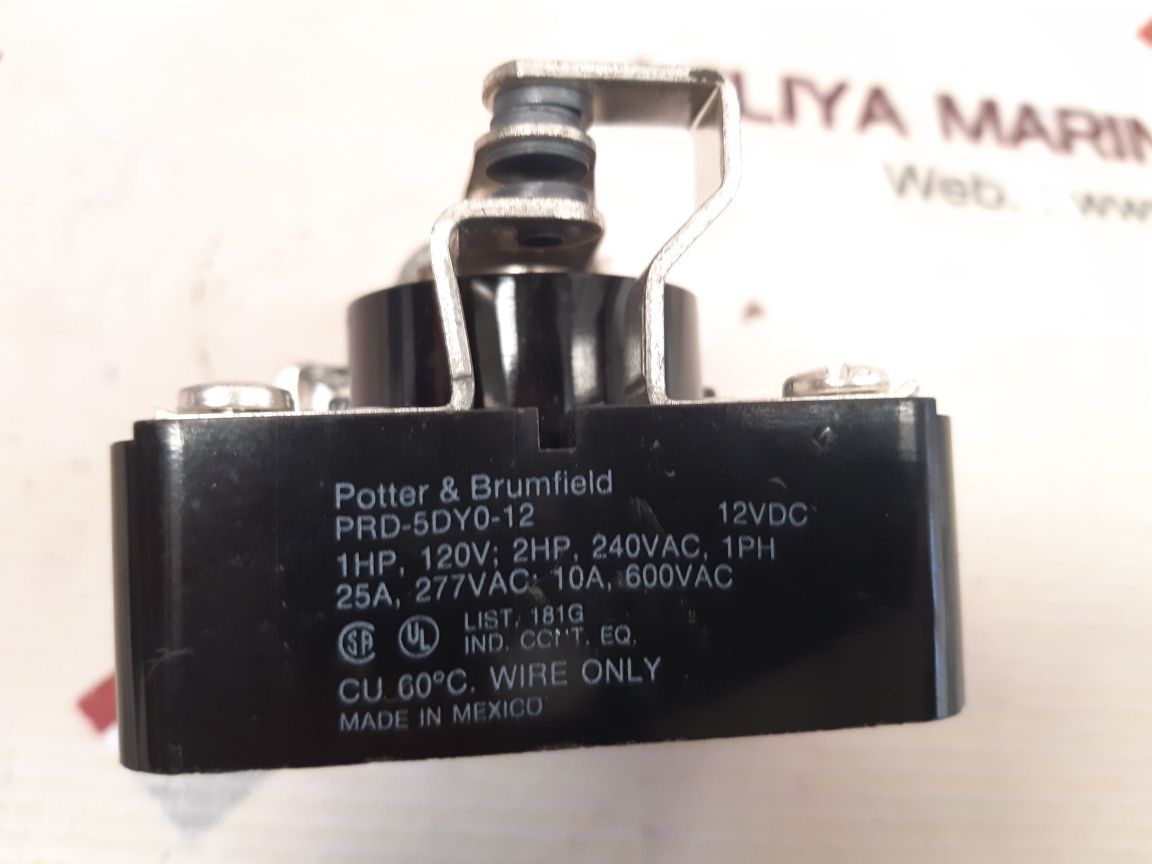 Potter & brumfield prd-5dy0-12 power relay