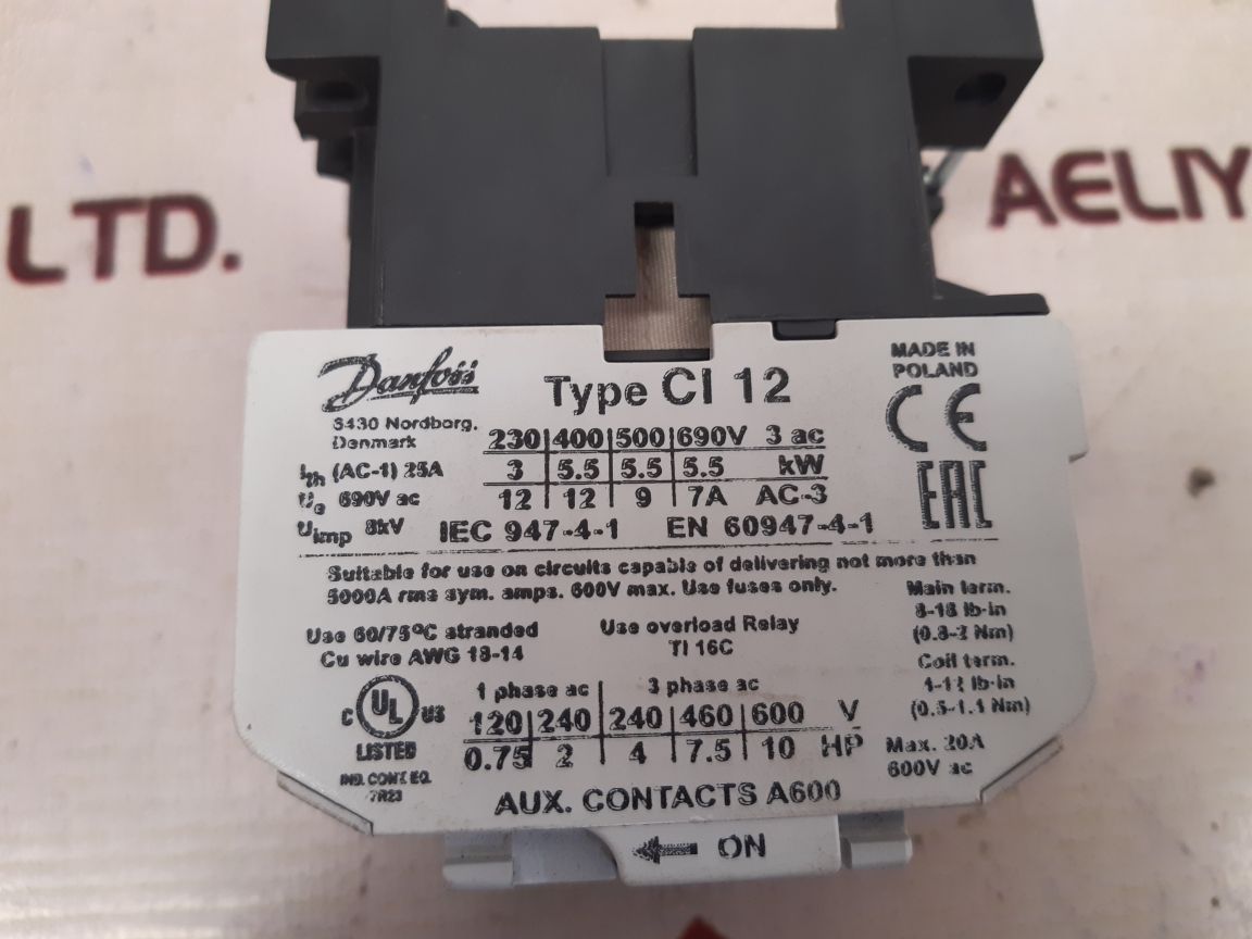 Danfoss ci 12 contactor 037h003132