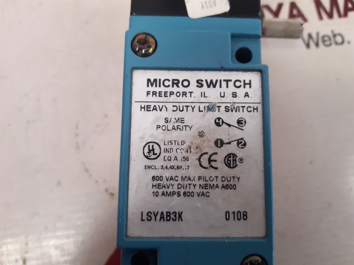 Micro switch lsyab3k heavy duty limit switch used