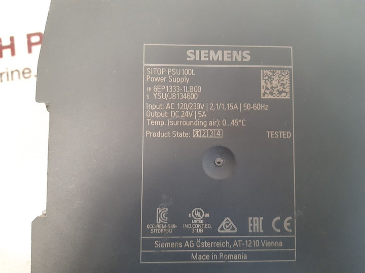 Siemens 6ep1333-1lb00 sitop psu100l power supply 