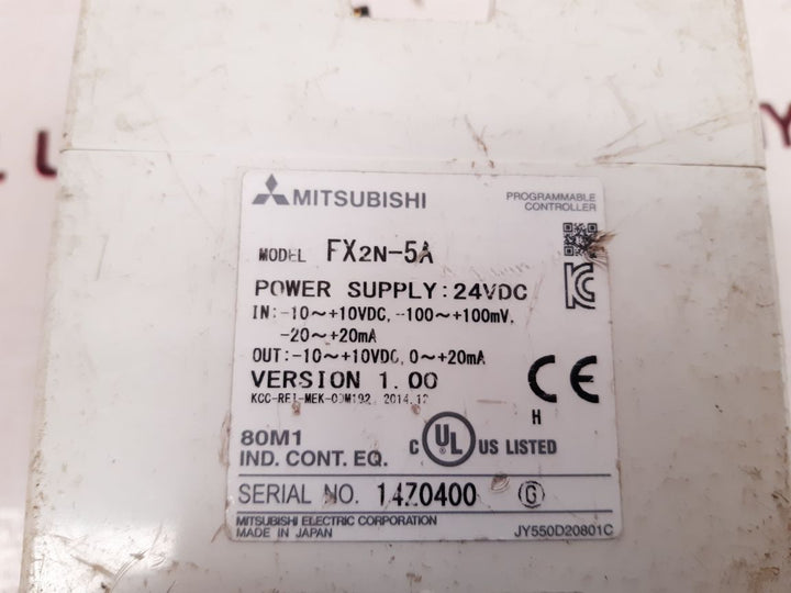 Mitsubishi fx2n-5a programmable controller used