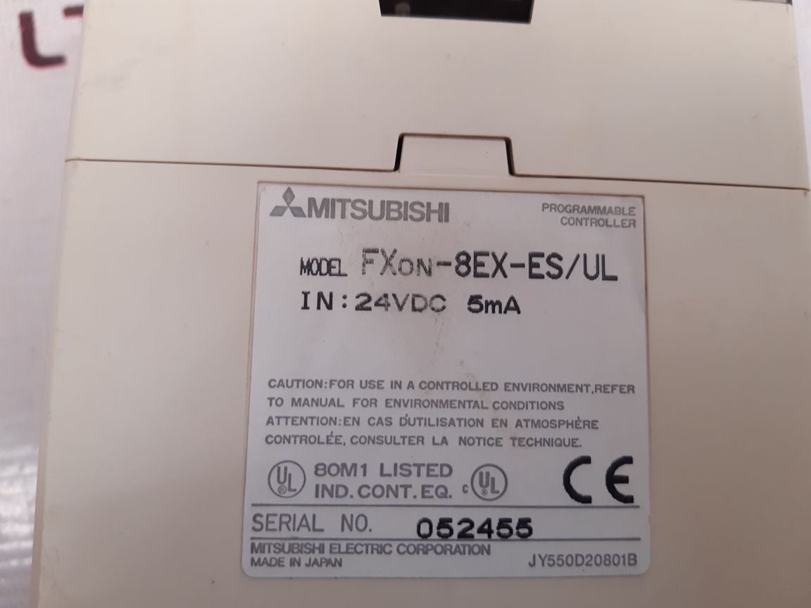 Mitsubishi fxon-8ex-es/ul programmable controller 24vdc 5ma
