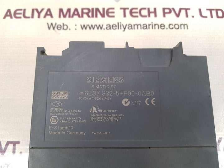 Siemens simatic s7 6es7 332-5hf00-0ab0 module e-stand:10
