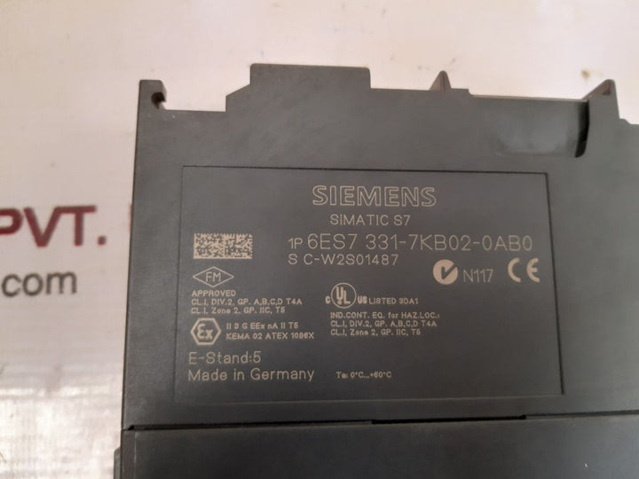 Siemens simatic s7 6es7 331-7kb02-0ab0 analog input module e-stand: 5