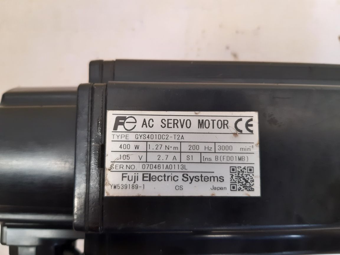 Fuji electric gys401dc2-t2a ac servo motor 400w 