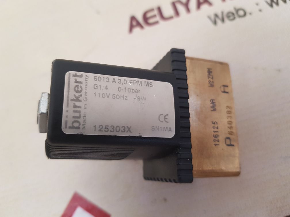 Burkert 6013 a3,0 fpm ms solenoid valve 125303x