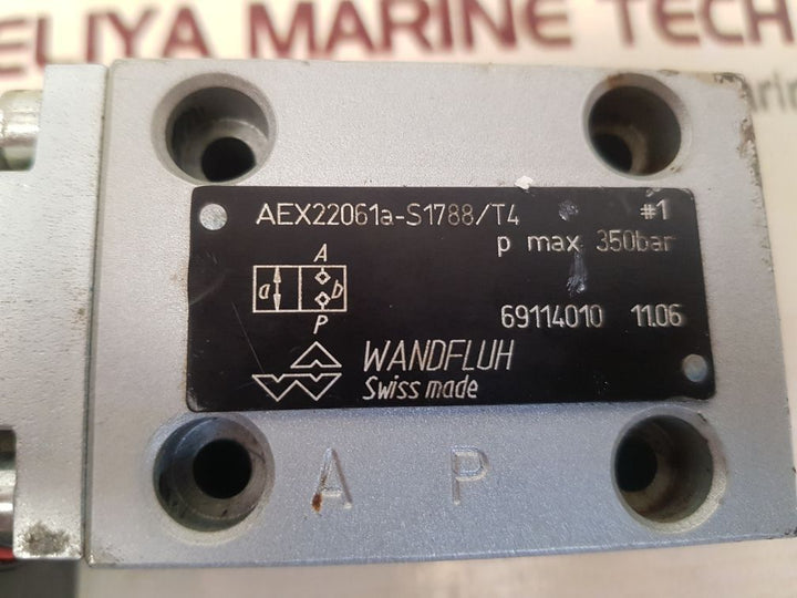 Wandfluh aex22061a-s1788/t4 directional valve with eugen seitz 118-195-024l coil
