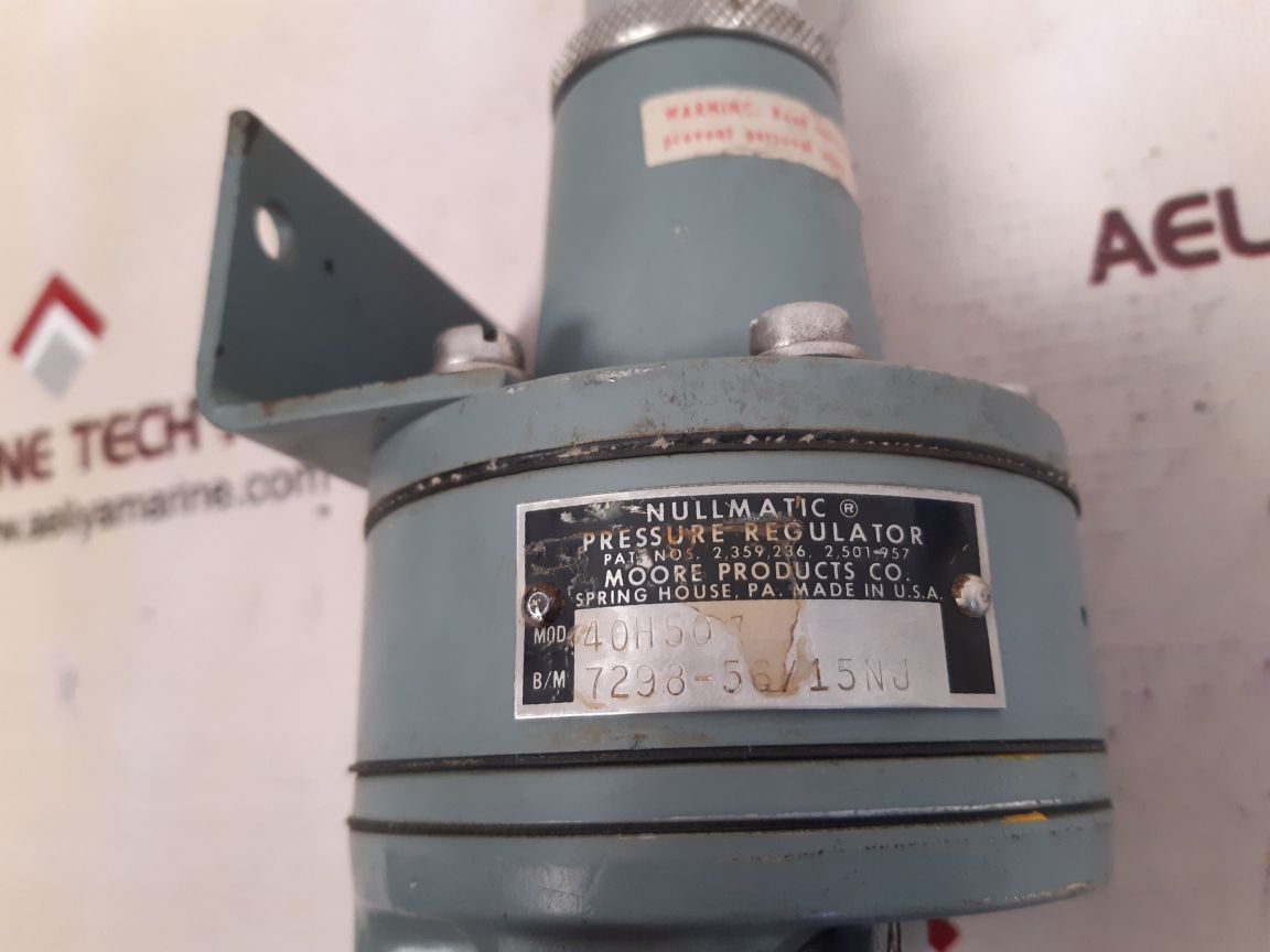 Moore nullmatic 40h50 pressure regulator 7298-56/ 15nj used
