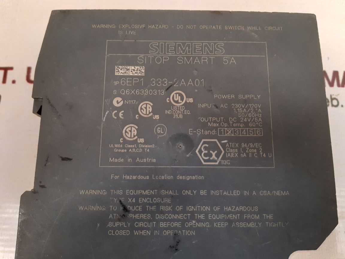 Siemens 6ep1 333-2aa01 sitop power supply