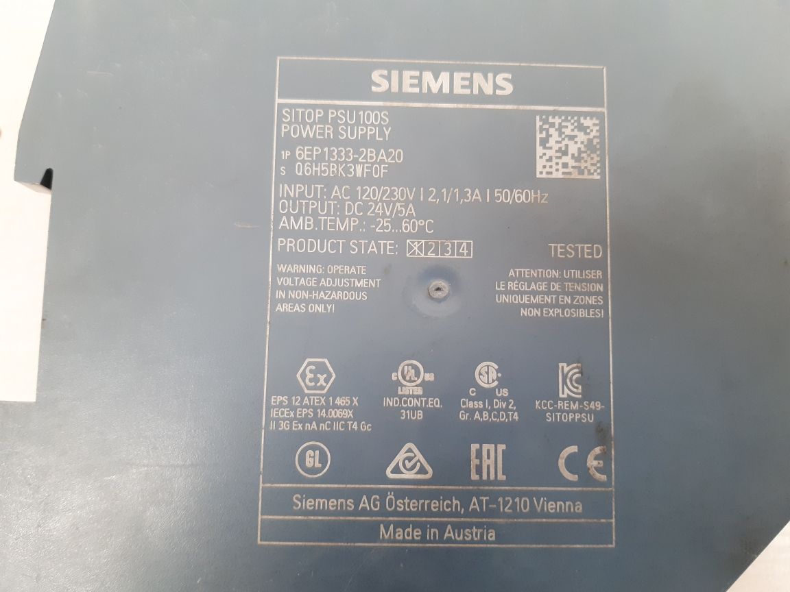 Siemens 6ep 1333-2ba20 sitop psu100s power supply