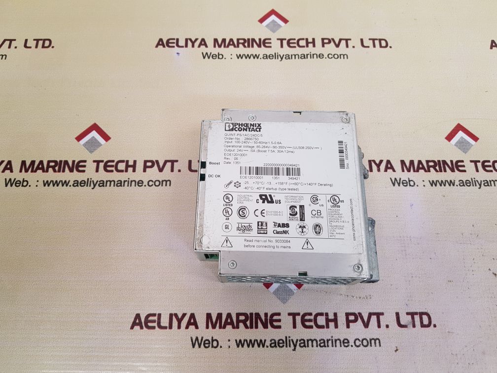 Phoenix contact quint-ps/1ac/24dc/5 power supply used
