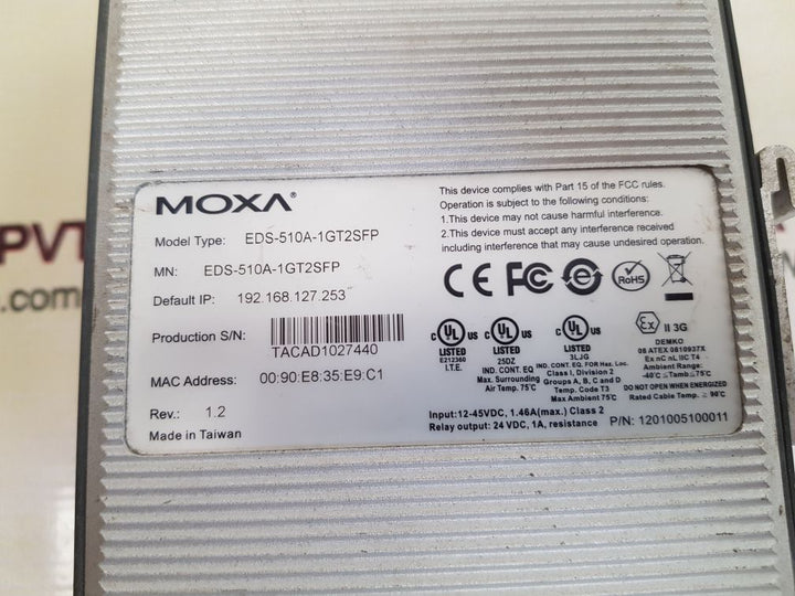 Moxa eds-510a-1gt2sfp etherdevice switch used
