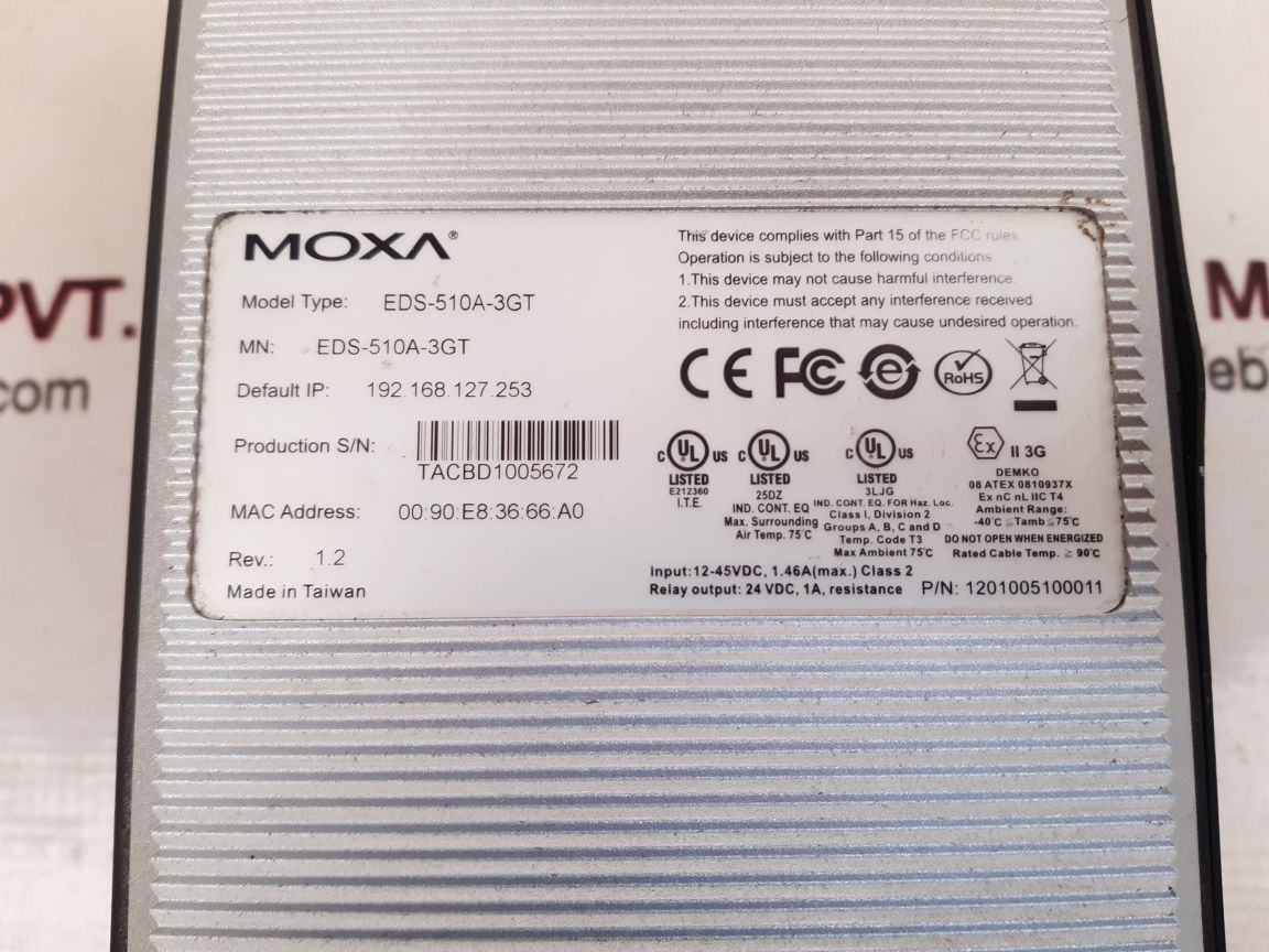 Moxa eds-510a-3gt ether device switch