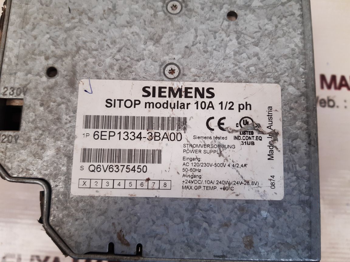 Siemens 6ep1 334-3ba00 power supply used