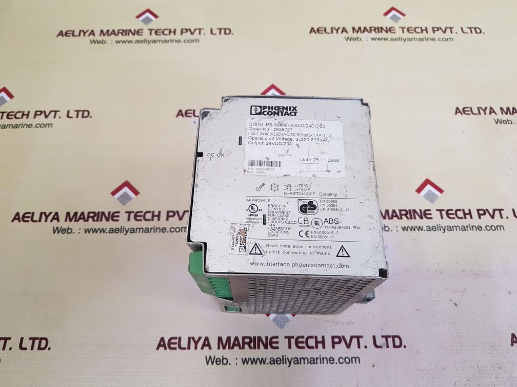 Phoenix contact quint-ps-3x400-500ac/24dc/20 power supply