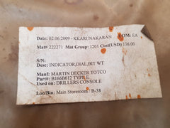 Md totco type e bit wt dial indicator b166b-612