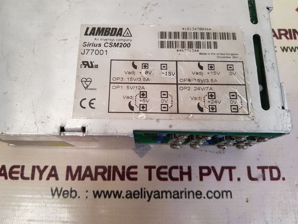 Lambda sirius csm200 power supply j77001