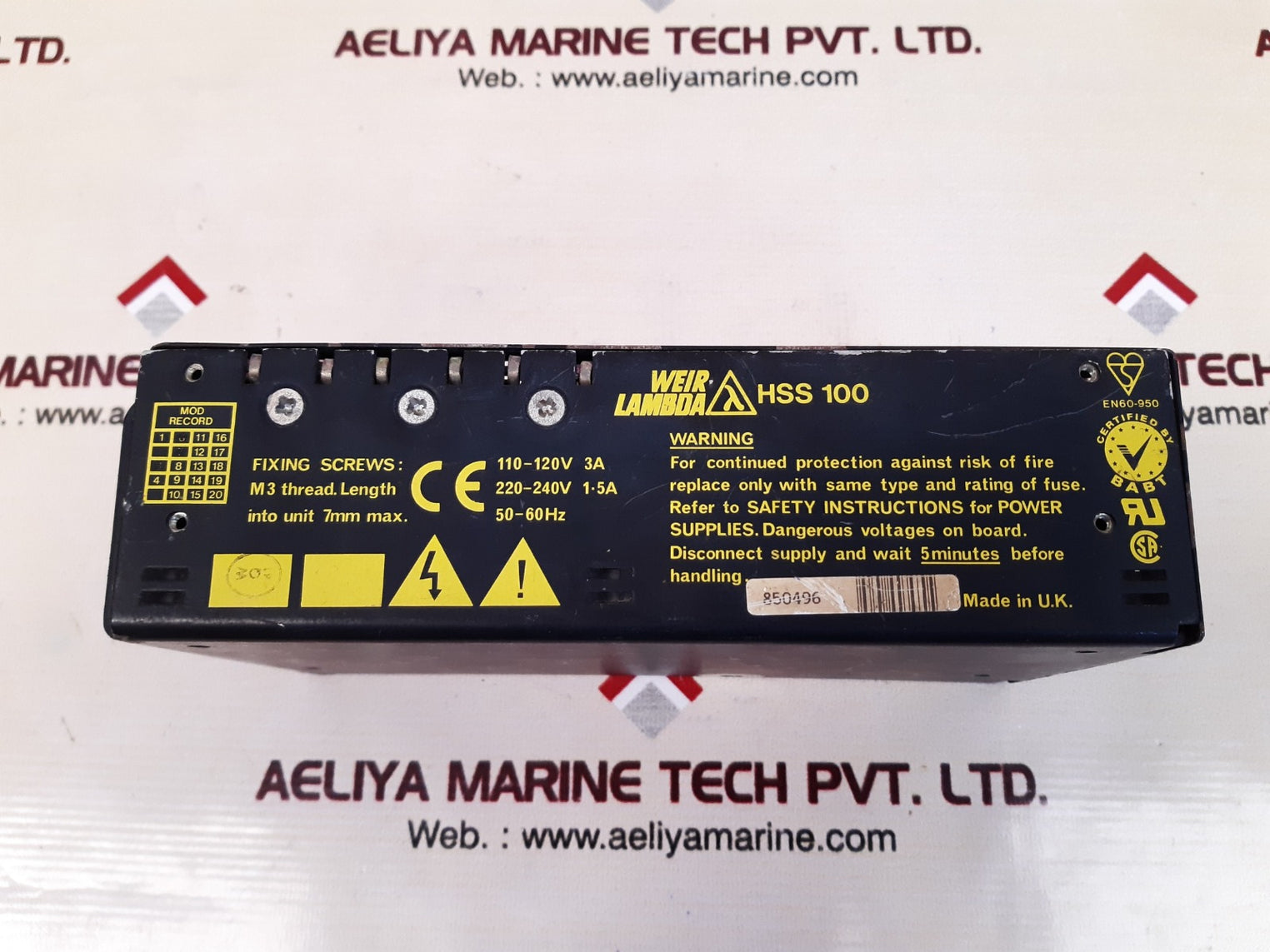 Weir hss100 power supply 110-120v 3a 220-240v 1.5a