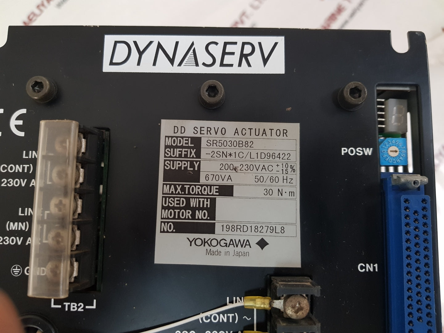 Yokogawa dynaserv sr5030b82-2sn*1c/l1d96422 dd servo actuator