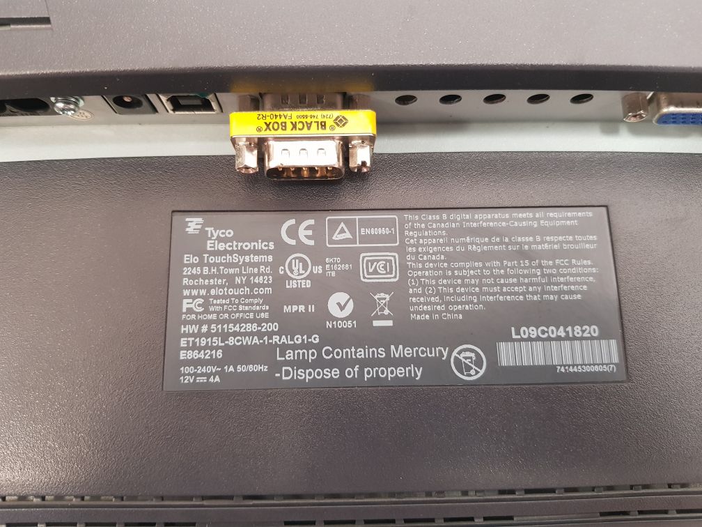 Honeywell/toyo et1915l-8cwa-1-ralg1-g touch screen monitor 