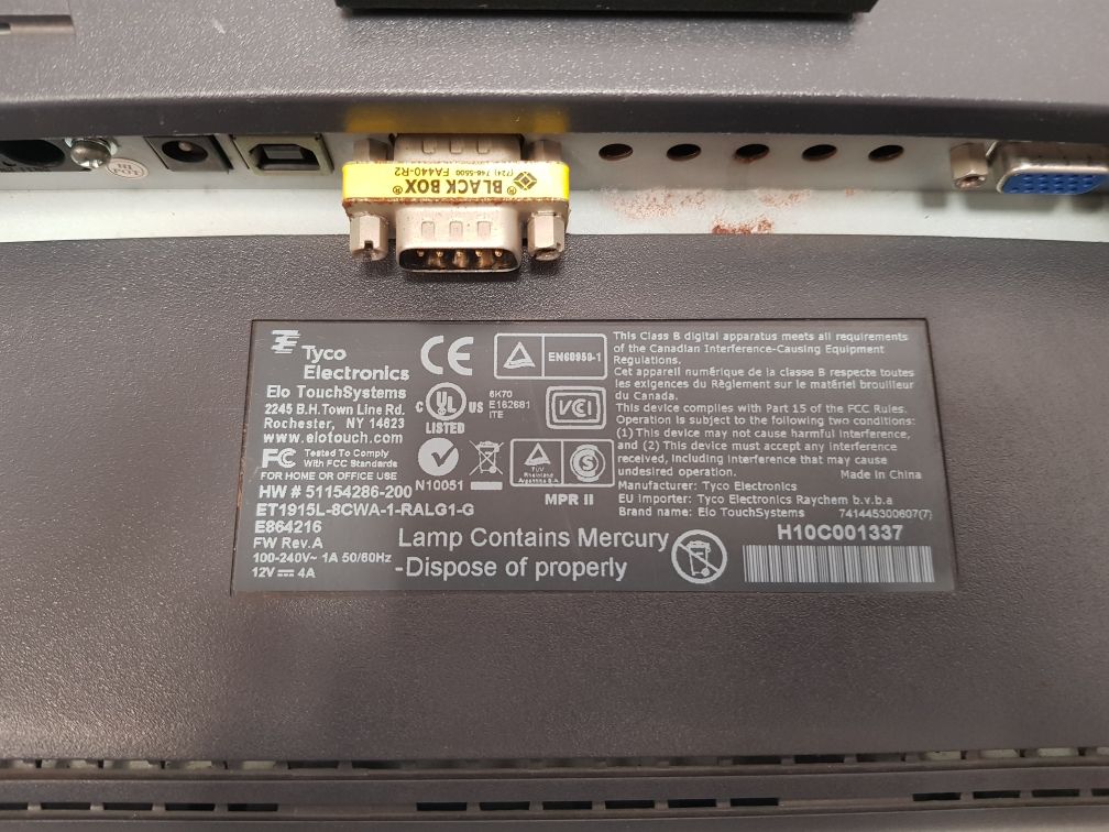 Honeywell/toyo et1915l-8cwa-1-ralg1-g touch screen monitor fw rev.a