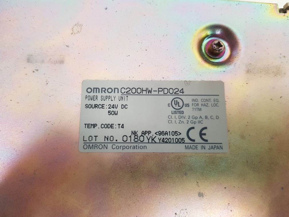 Omron c200hw-pd024 power supply unit