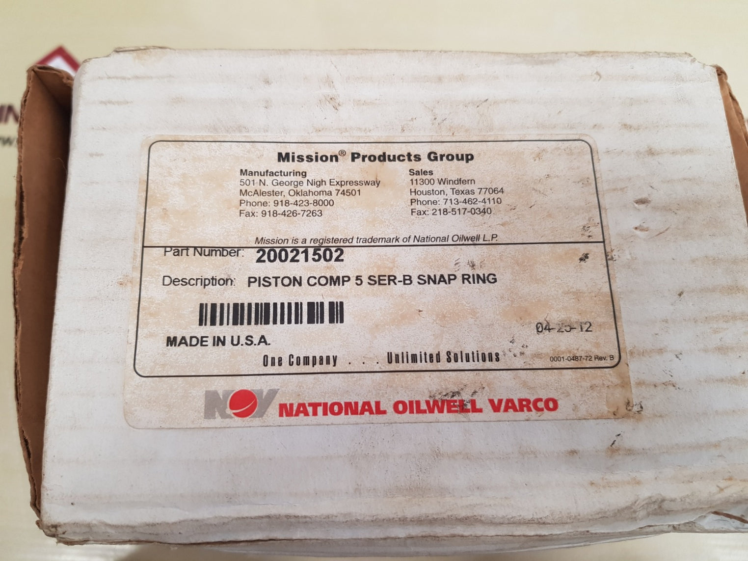 National oilwell varco 20021502 piston