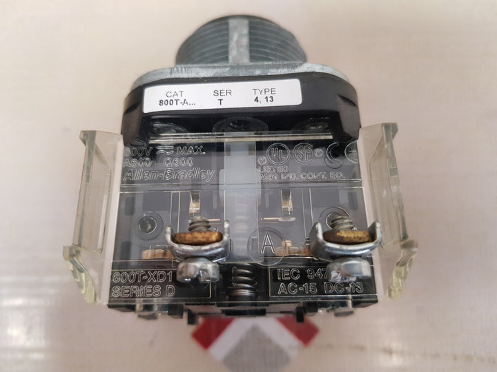 Allen- bradley 800t-xd1 contact block with 800t-a pushbutton 