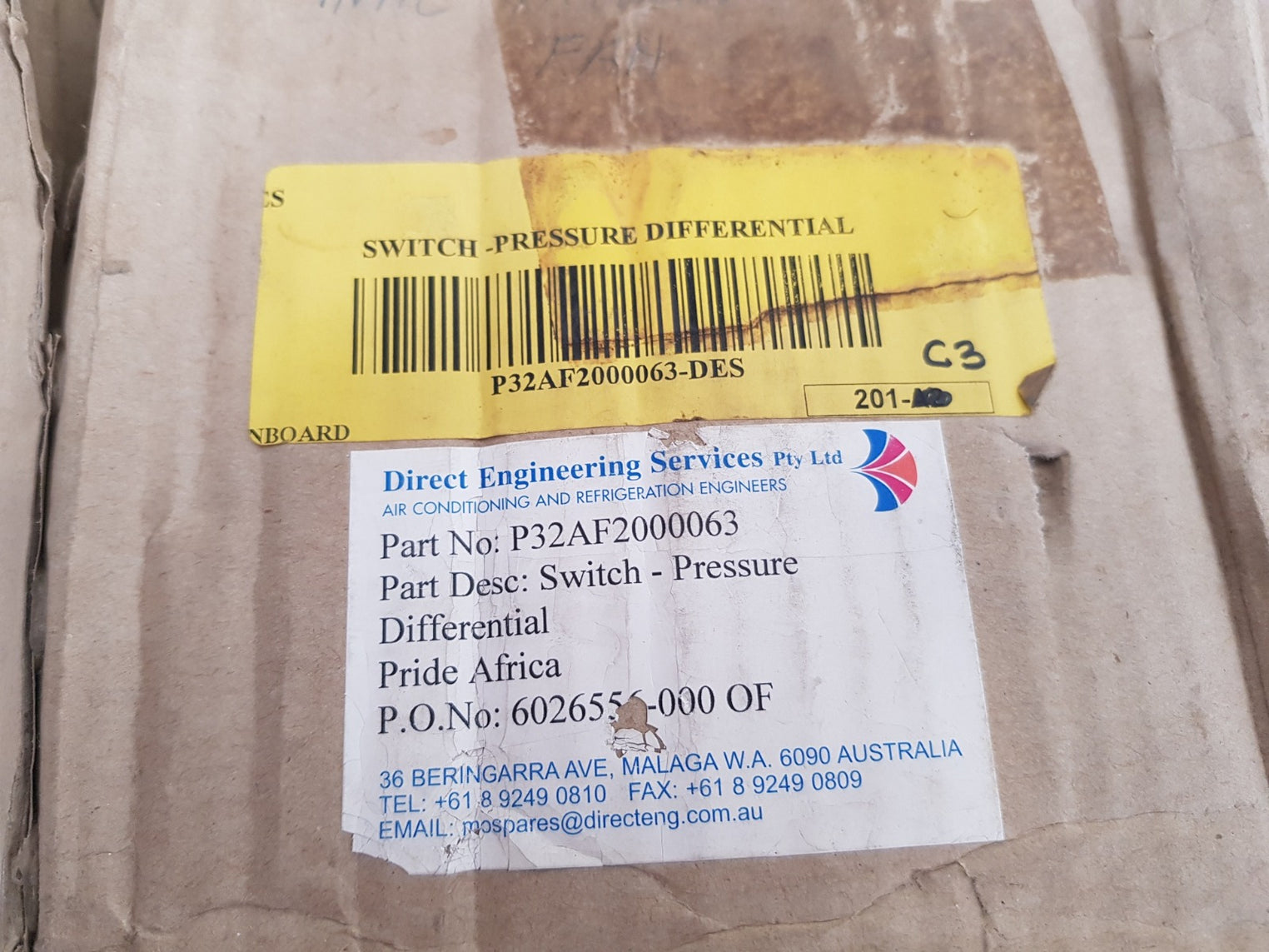 Johnson controls p32af-2 differential pressure switch 