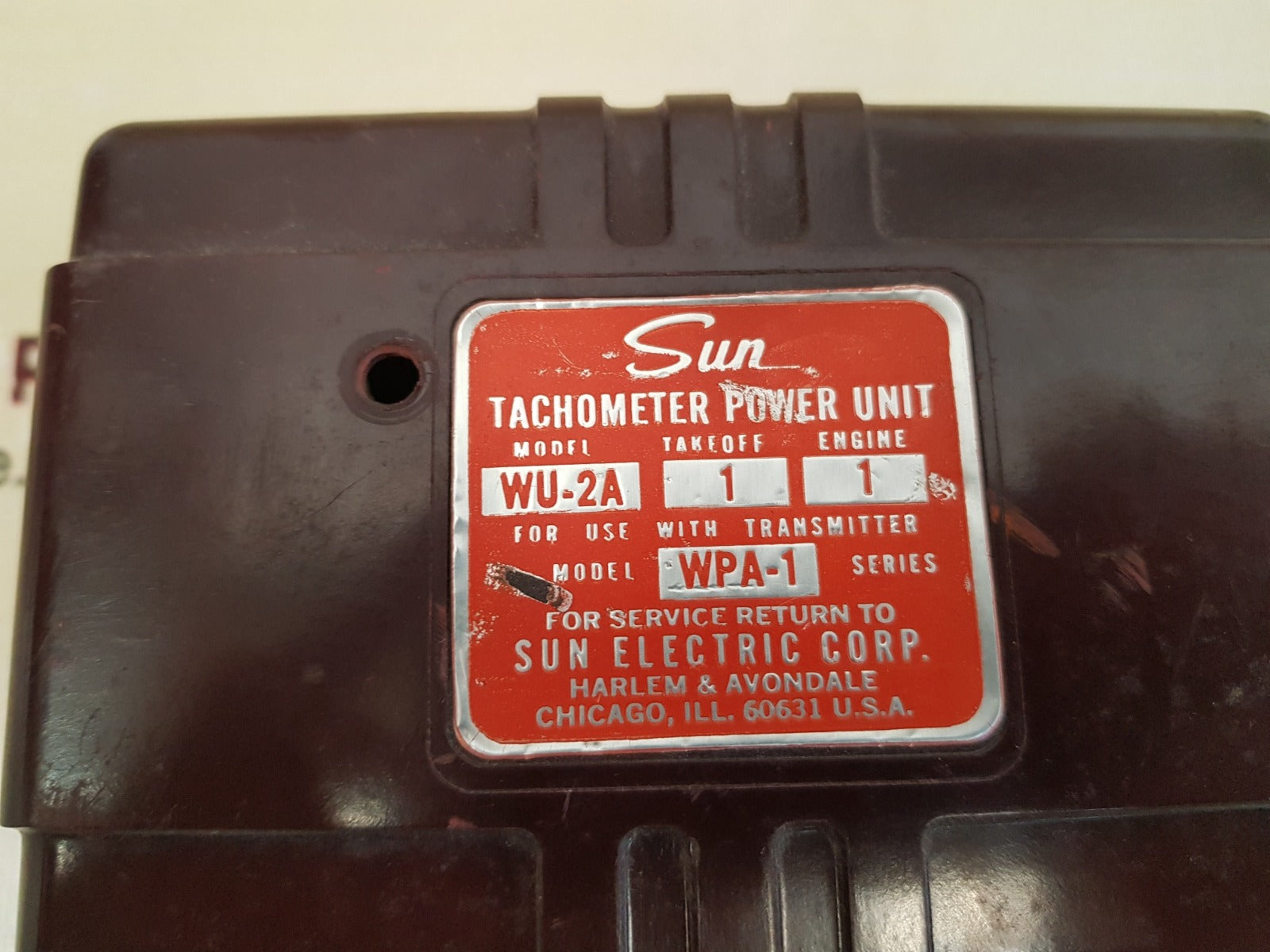 Sun electric wu-2a tachometer power unit
