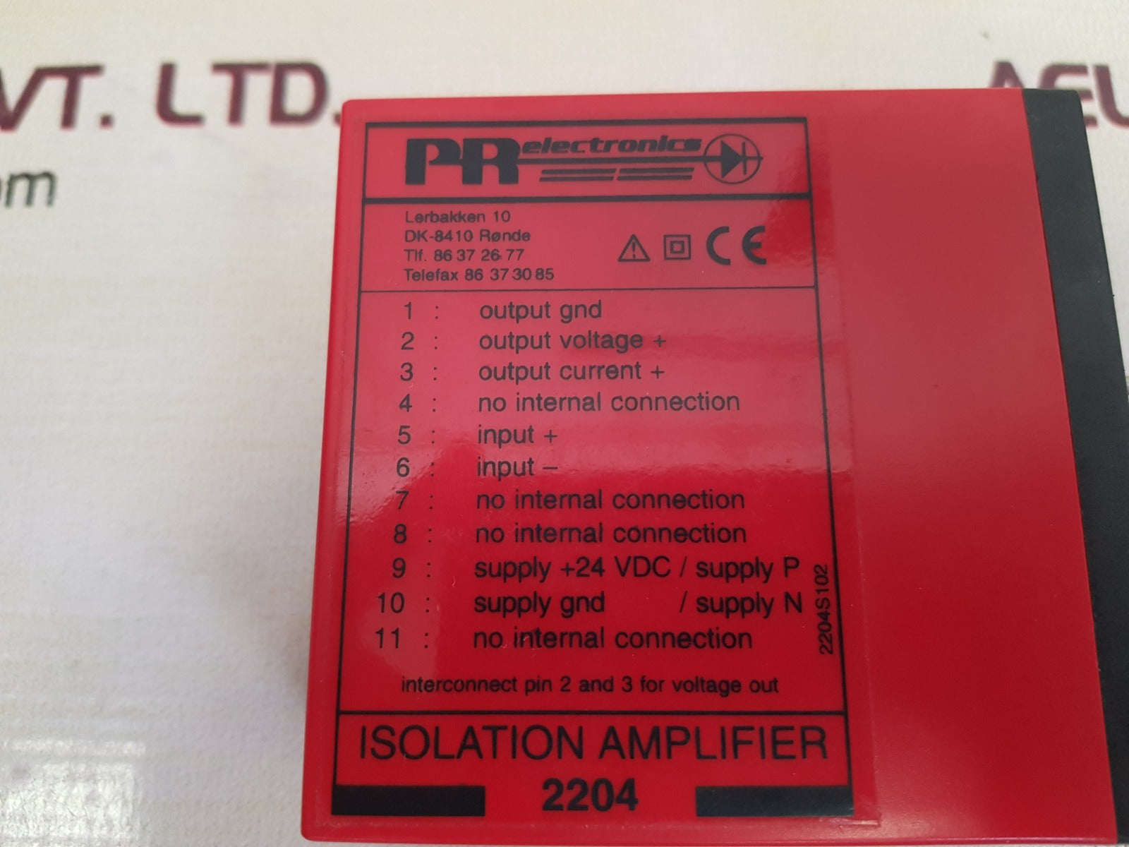 pr electronics 2204 isolation amplifier