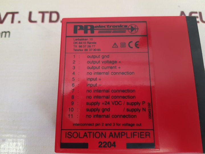 pr electronics 2204 isolation amplifier