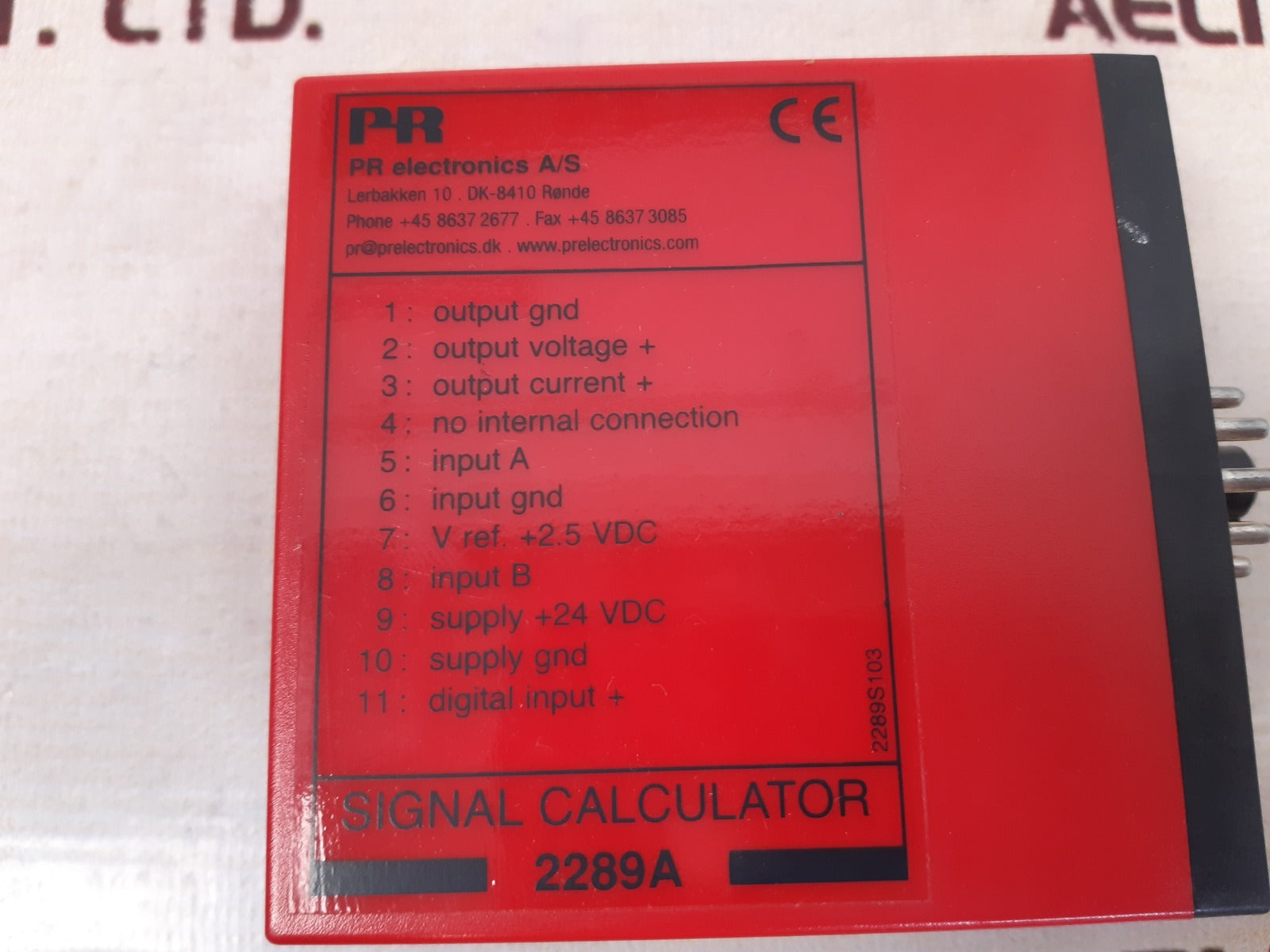 Pr electronics 2289 signal calculator 2289a 24 v
